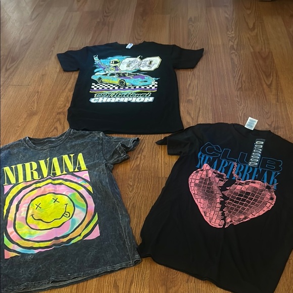 NIRVANA Other - NIRVANA Black Short Sleeve Tees Iconic Graphic
